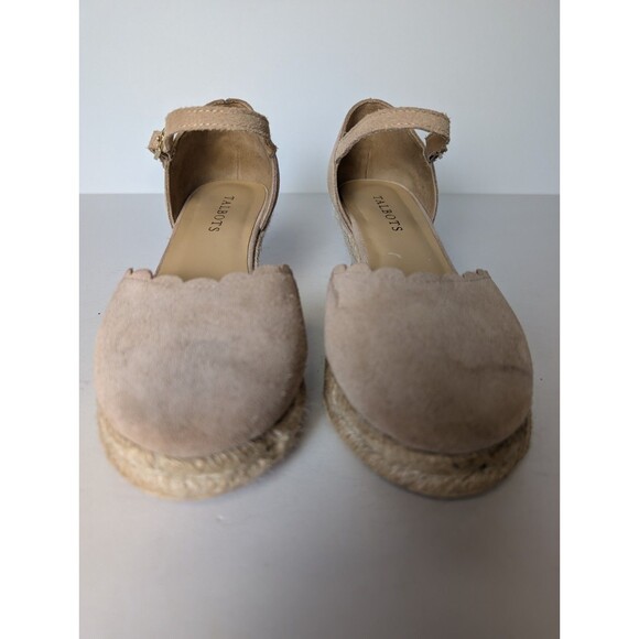 Talbots Lynsday Espadrilles Wedges Suede Size 7.5 Nude Beige Summer Neutral - Picture 3 of 11